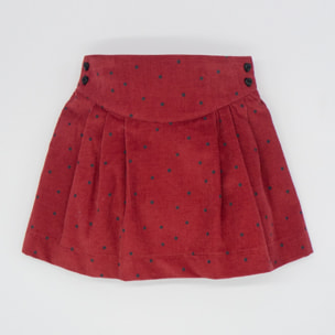 FALDA PANA LUNARES ROJA