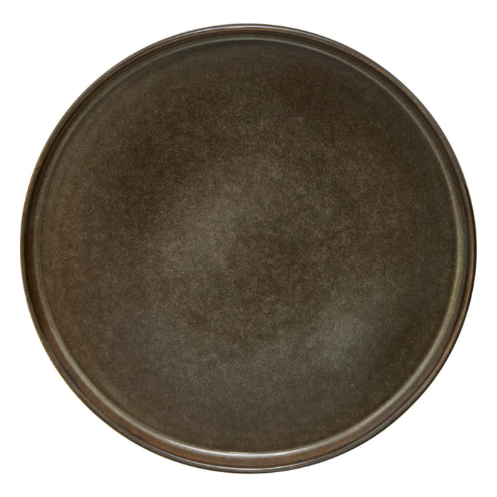 Assiette plate Terre inconnue marron D26,7xH2,3cm