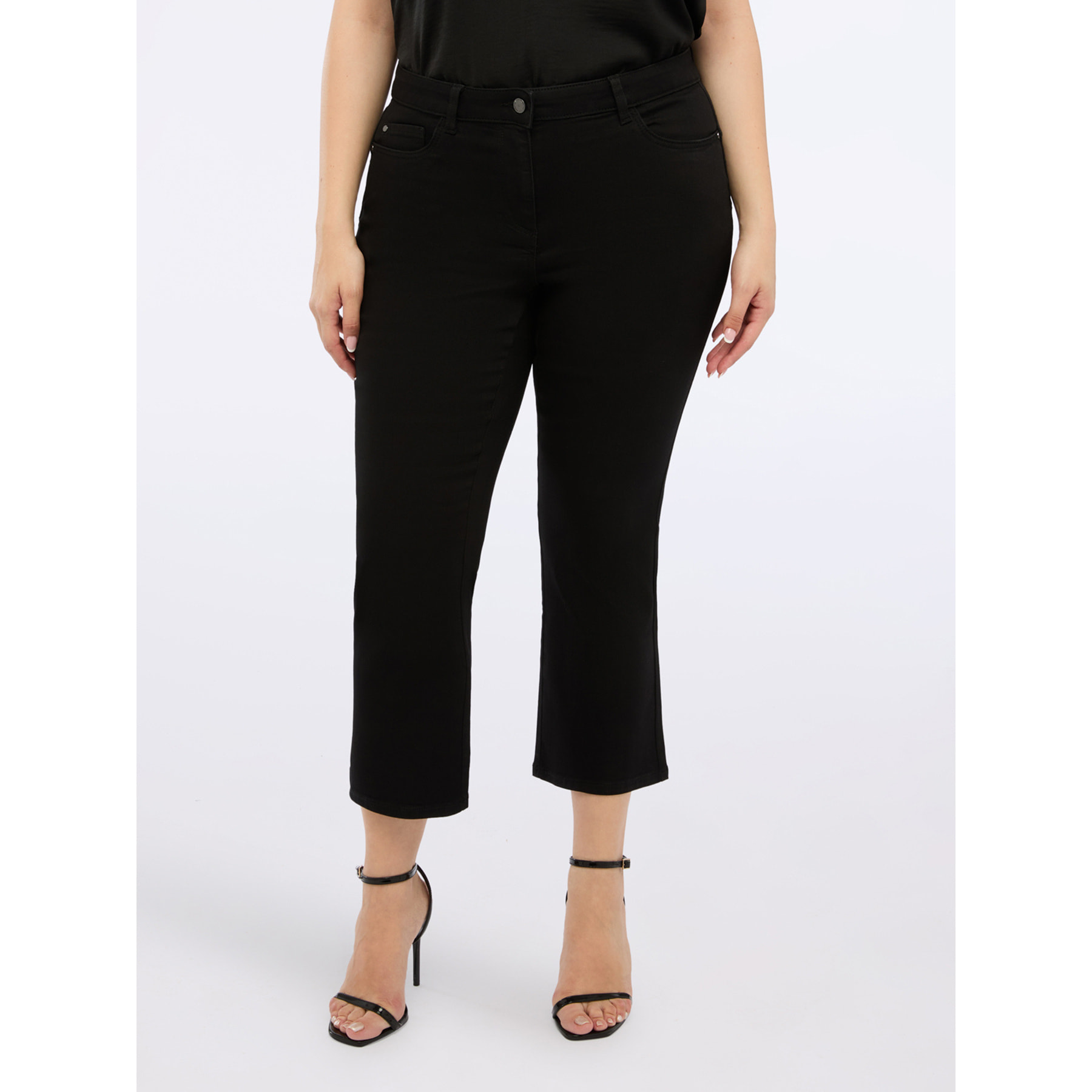 Fiorella Rubino - Jeans kick flare lavado oscuro - Negro