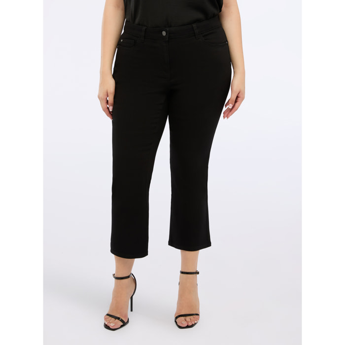 Fiorella Rubino - Jeans kick flare lavado oscuro - Negro