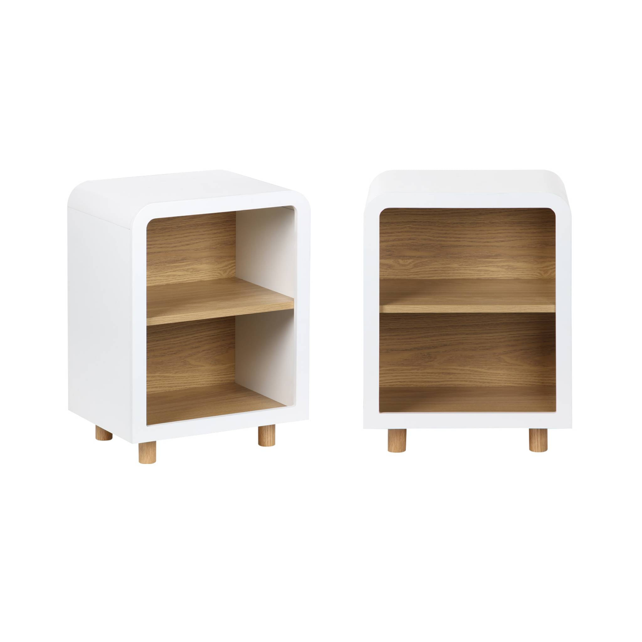 Lot de 2 tables de chevet effet bois 2 niches