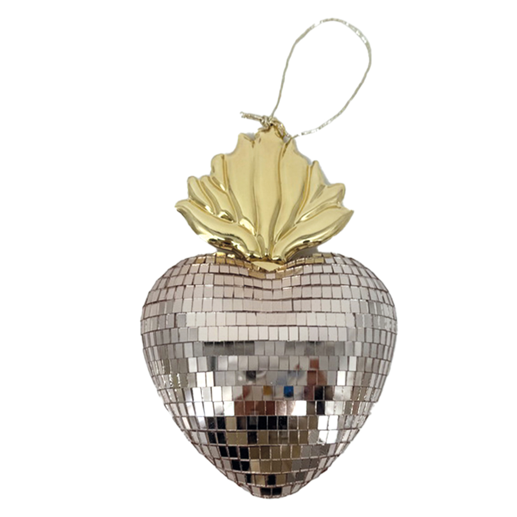 Ex-voto décoratif en forme de cœur disco - Rose