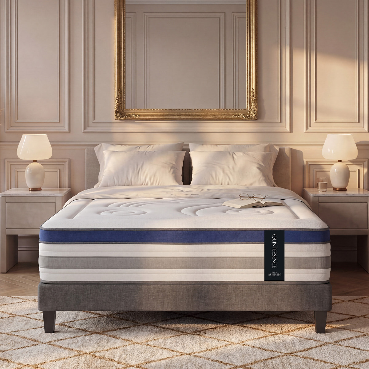 Matelas Quintessence, Mémoire de Forme, Mousse Haute Densité & Hyper Soft, 30 cm, Accueil Enveloppant, Soutien Ferme