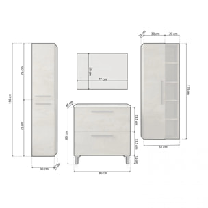 Pack de baño con lavabo cerámico y columnas Sense Max Roble Alaska