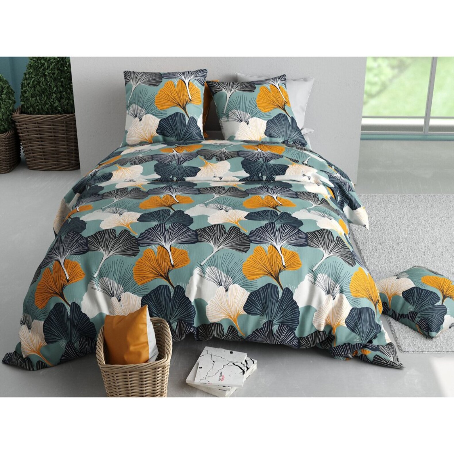 Parure housse de couette coton multicolore