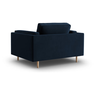 Fauteuil "Christian" en velours bleu foncé