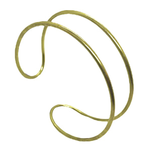 Brazalete doble aro en latón dorado multiposición ajustbale