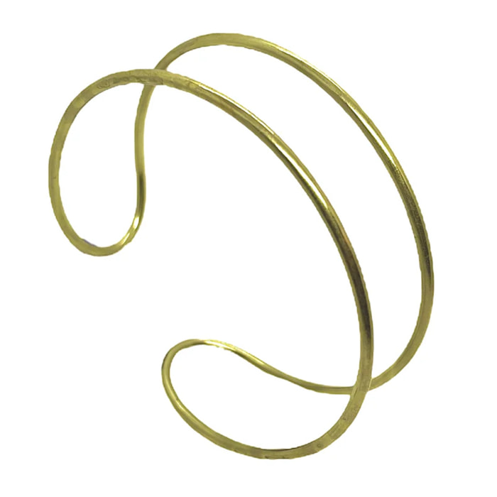 Brazalete doble aro en latón dorado multiposición ajustbale