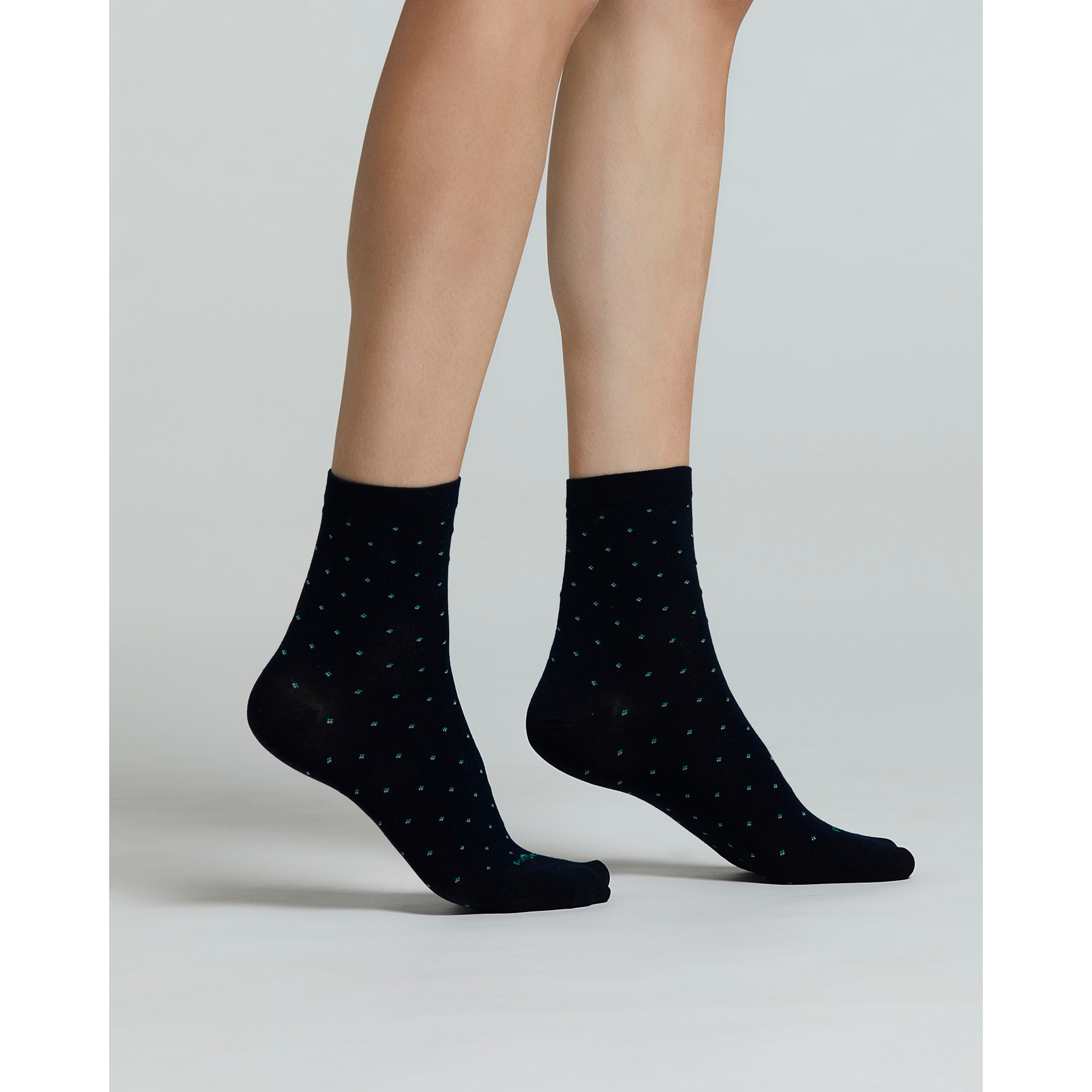 CALZA COTONE IBISCO CON MICRO DISEGNI