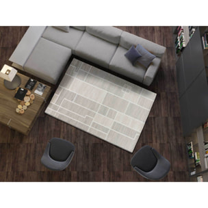 HL-ORIGIN Alfombra geométrica de pelo corto en color crema, varias medidas disponibles