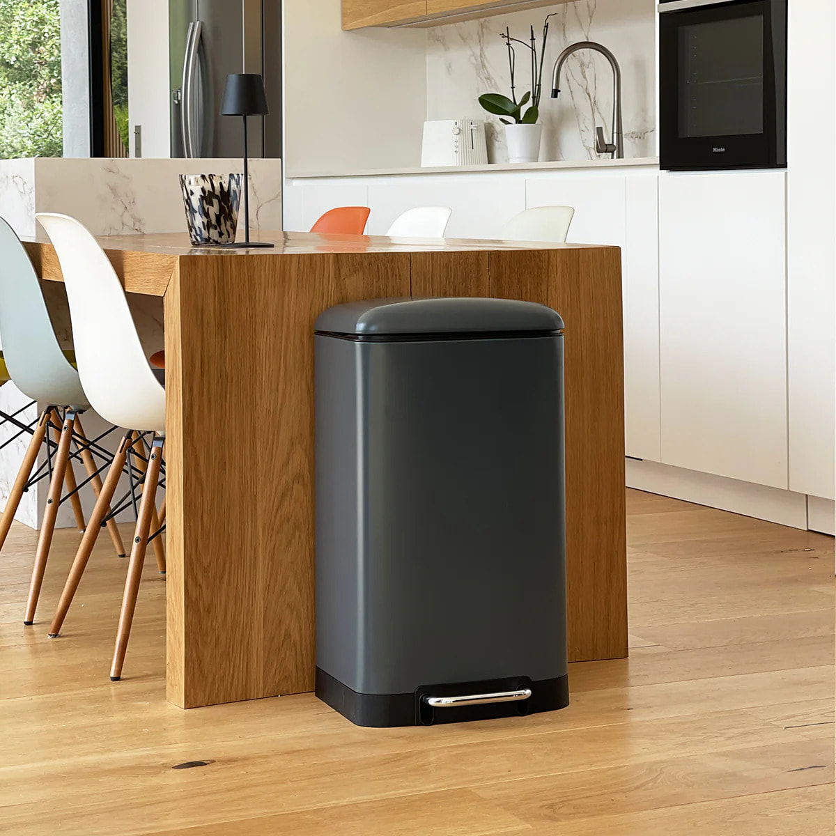 Poubelle à pédale inox GREENWICH gris 40L