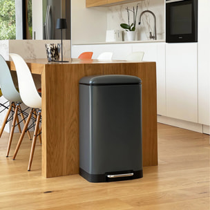 Poubelle à pédale inox GREENWICH gris 40L