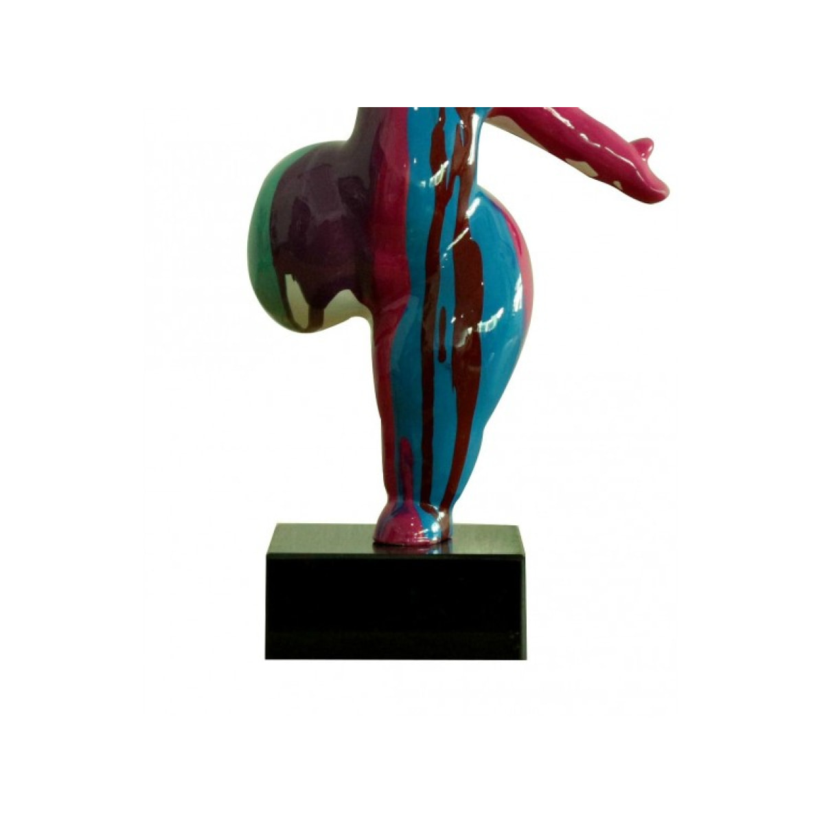 Statue femme ronde en résine multicolore H33cm - BALERINA 10
