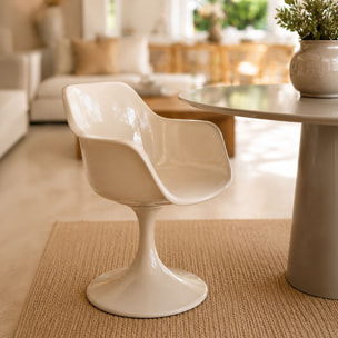 Lot de 2 fauteuils de table en polycarbonate vison GLAM