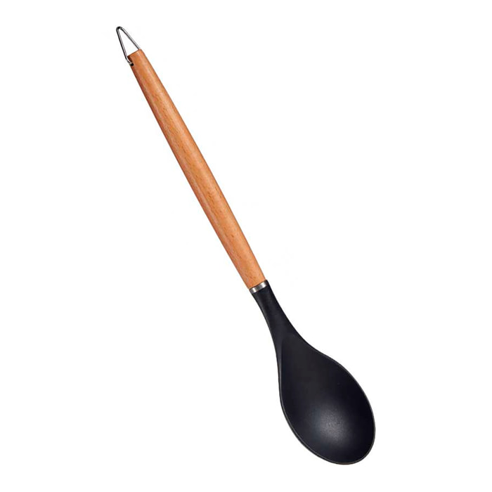 CUCHARON NYLON MANGO MADERA DE HAYA 32,3CM