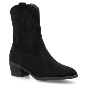 Botín cowboy mujer con bordados laterales