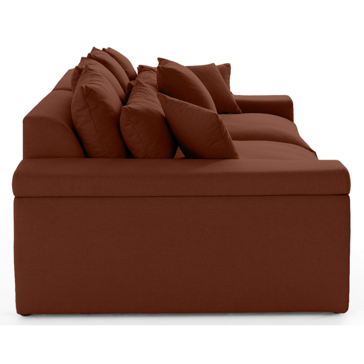 Sergio - canapé 4 places - assise profonde - en tissu - Terracotta