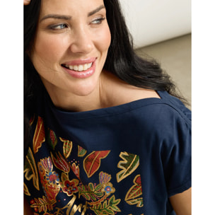 Camiseta Manga Corta Azul Marino - Oreana