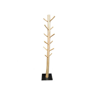 Porte-manteaux en bois brut sur socle en métal H.185cm - HANGER