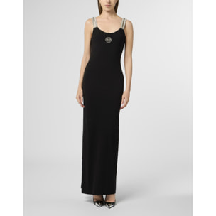 PHILIPP PLEIN Long Tank Dress Strass Hexagon