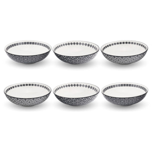 Lot de 6 assiettes creuses, VILLA LES PINS