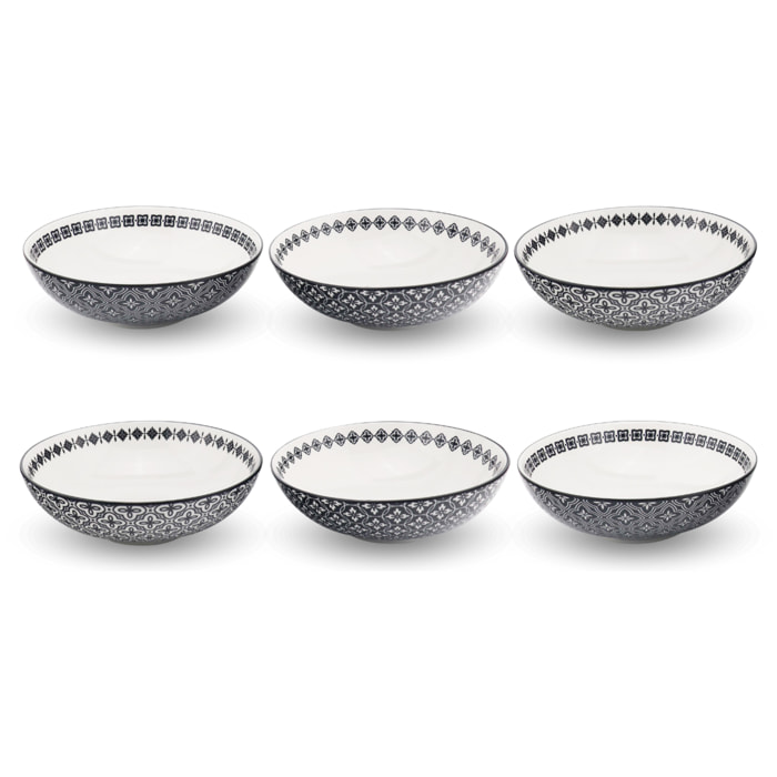 Lot de 6 assiettes creuses, VILLA LES PINS