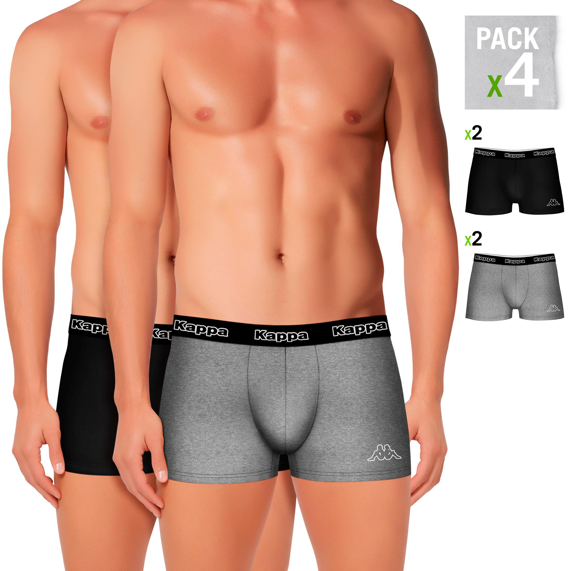 Pack 4 calzoncillos Kappa en color negro y gris para hombre