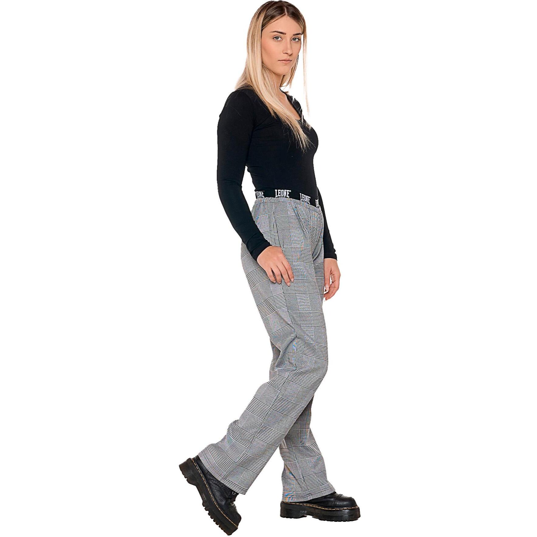 Pantalón palazzo en "Príncipe de Gales" para mujer "Perla"
