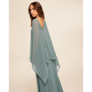 Vestido largo corte imperio con godets