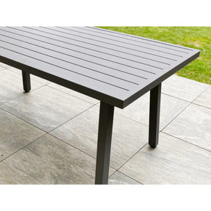 ANTALYA - Ensemble repas de jardin 9 places en aluminium gris anthracite