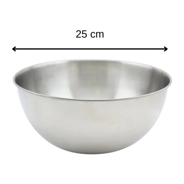 Bol à mixer en inox de 25 cm de diamètre Fackelmann Basic