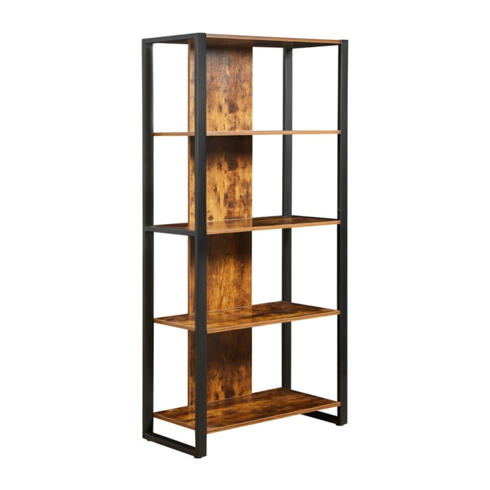 Libreria industrial 5 ripiani con struttura in metallo