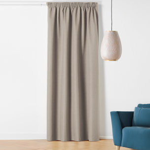 Rideau occultant galon fronceur  - Effet chiné - Taupe