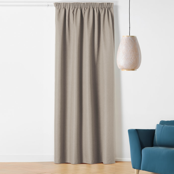 Rideau occultant galon fronceur  - Effet chiné - Taupe