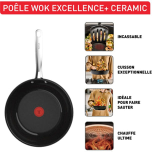 Wok TEFAL EXCELLENCE + CERAM 28cm