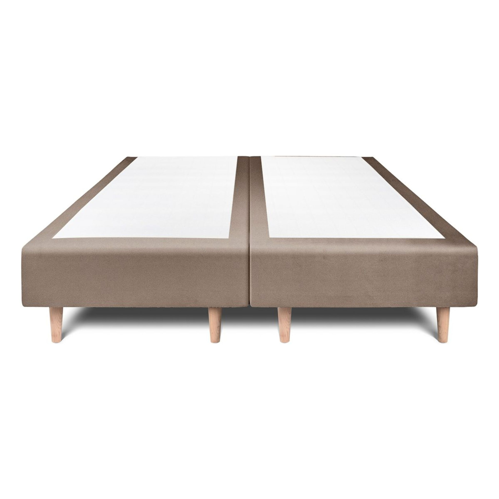 Lit avec tête de lit capitonnée velours et sommier tapissier Ep14