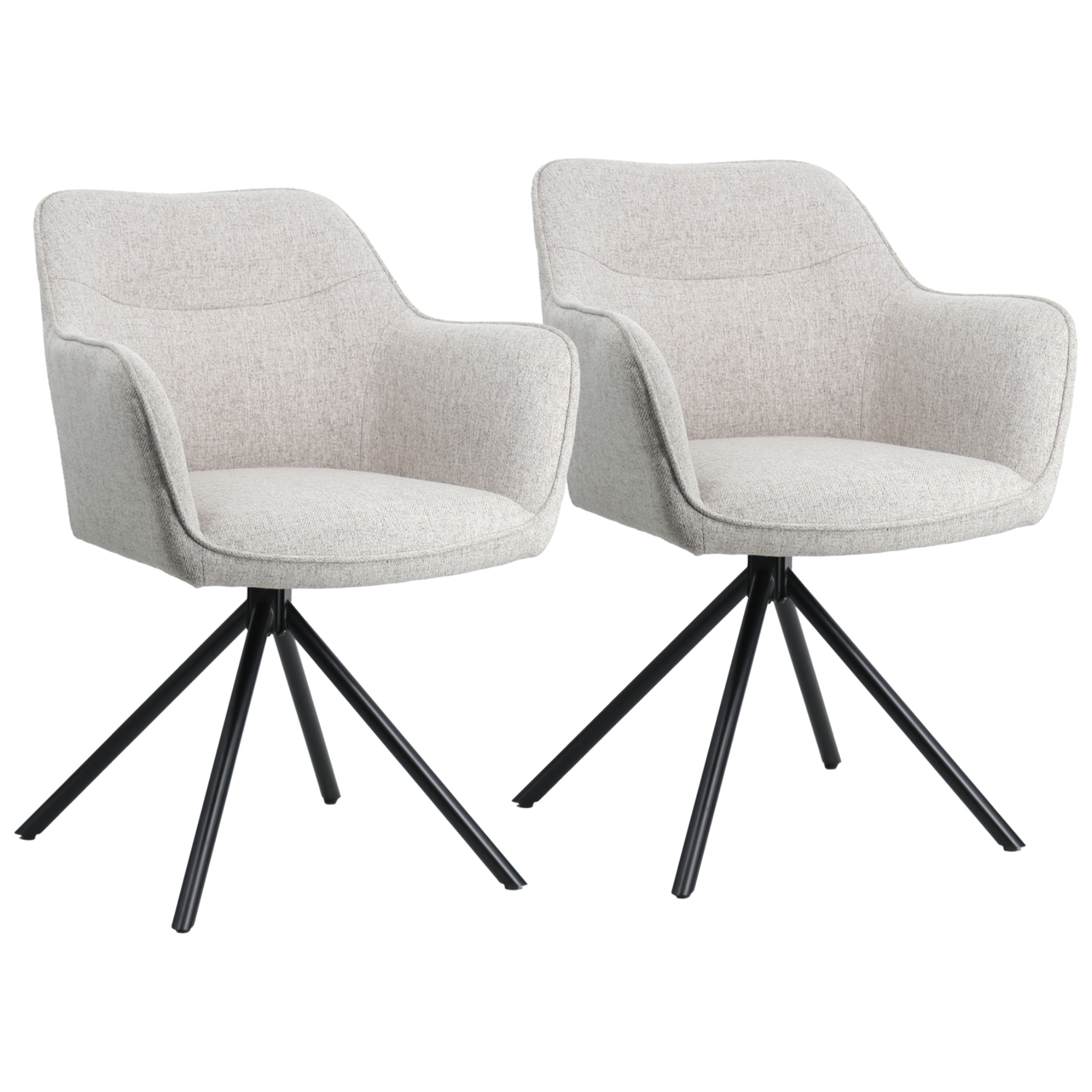 Lot de 2 chaises en tissu gris DANNA
