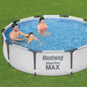 Bestway Piscine hors sol tubulaire ronde Bestway Steel Pro Max 305 x 76 cm gris clair