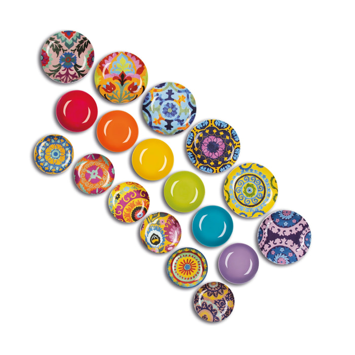 Service de table 18 pièces Excelsa – New Delhi, Porcelaine Multicolore