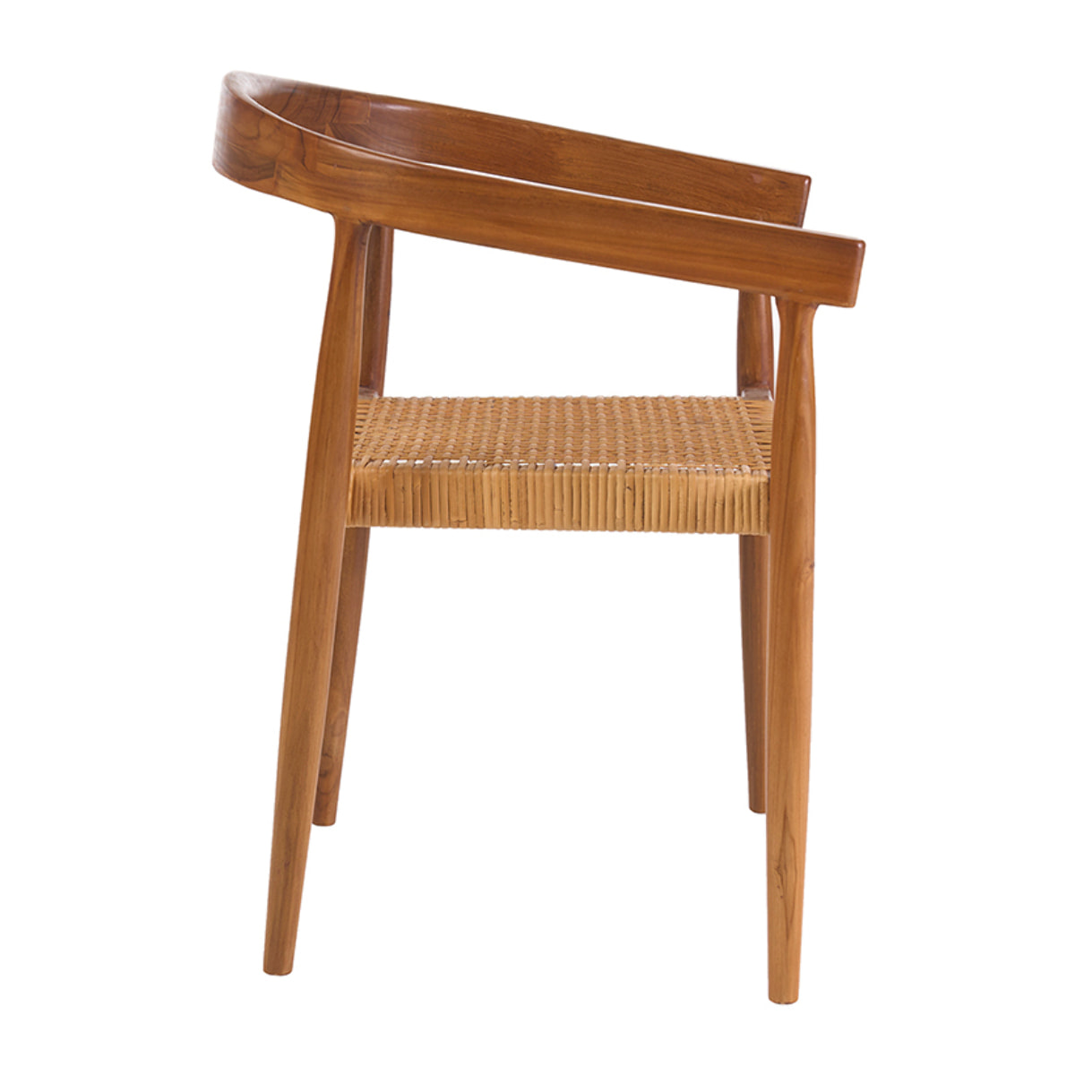 Chaise ethnique en bois teck massif et cannage rotin NEGARA