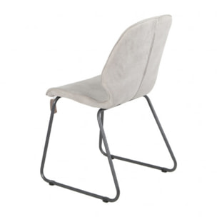 Chaise en suédine avec piétement luge gris - LUGE
