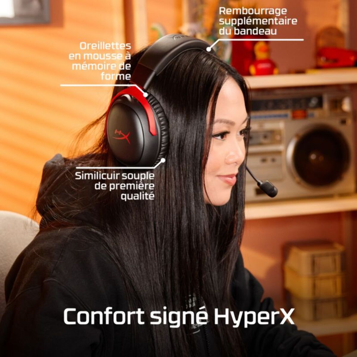 Casque gamer HYPERX Cloud III S Rouge