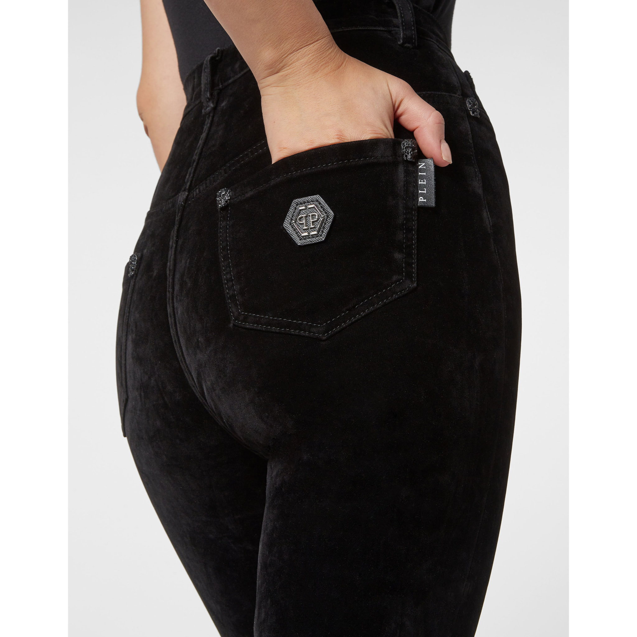 PHILIPP PLEIN Super High Waist Jegging SKULL