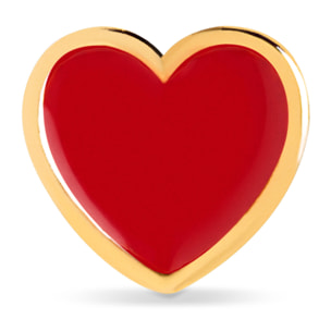 Orecchino Heart Red Enamel Placcato Oro