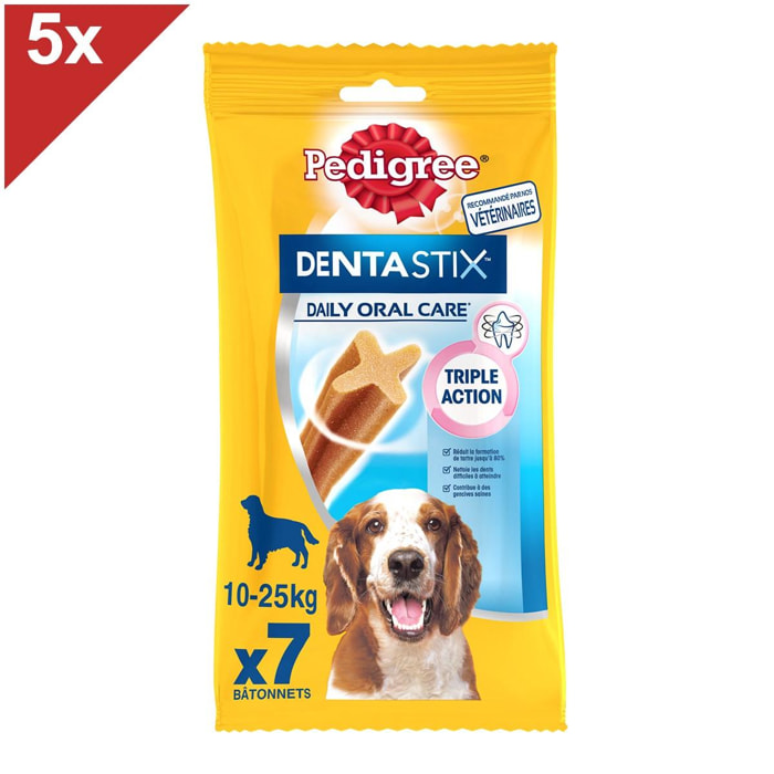 PEDIGREE Dentastix Friandises à mâcher moyen chien 35 sticks dentaires (5x7)