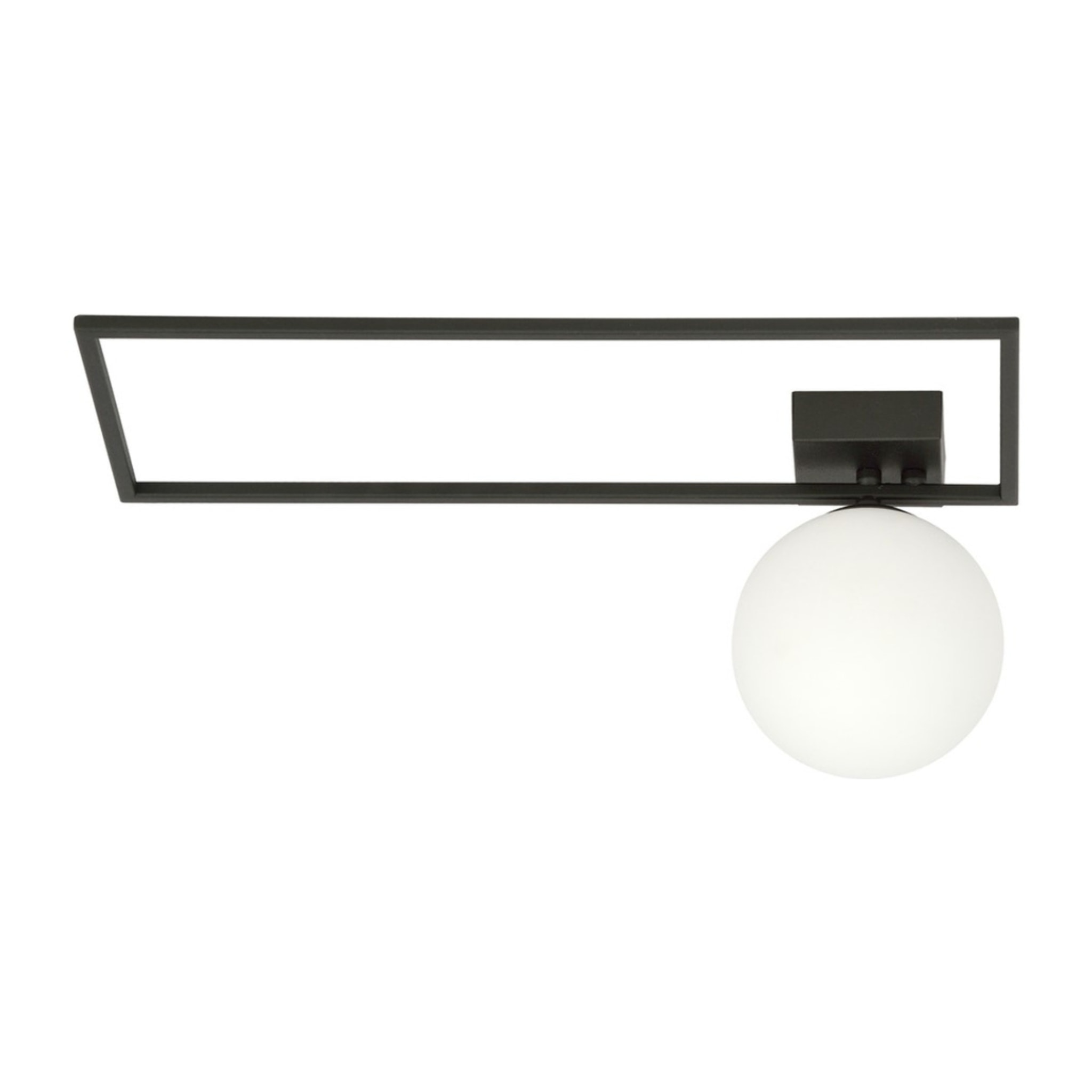 Lampada a parete IMAGO in acciaio nero opaco e vetro opale