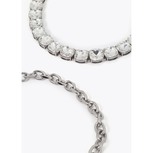 Set collana corta doppia con gioielli e catena