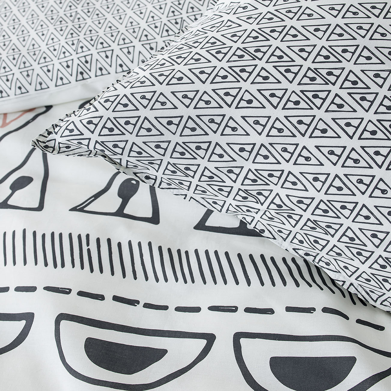 Parure Housse De Couette Réversible. 3pcs 100% coton 57fils Sunshine 4.57