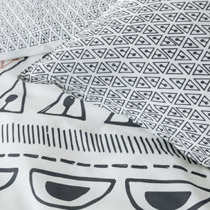 Parure Housse De Couette Réversible. 3pcs 100% coton 57fils Sunshine 4.57