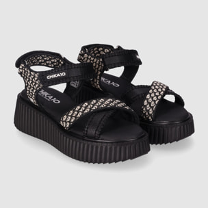 Sandalias - Negro - Tacón: 5 cm